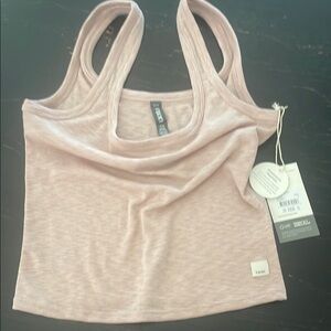 Vuori Pink Sleeveless Crop Tank Top